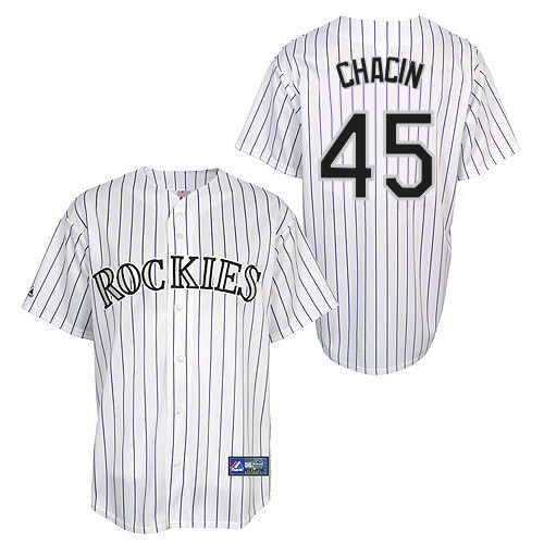 Jhoulys Chacin #45 Youth Baseball Jersey-Colorado Rockies Authentic Home White Cool Base MLB Jersey